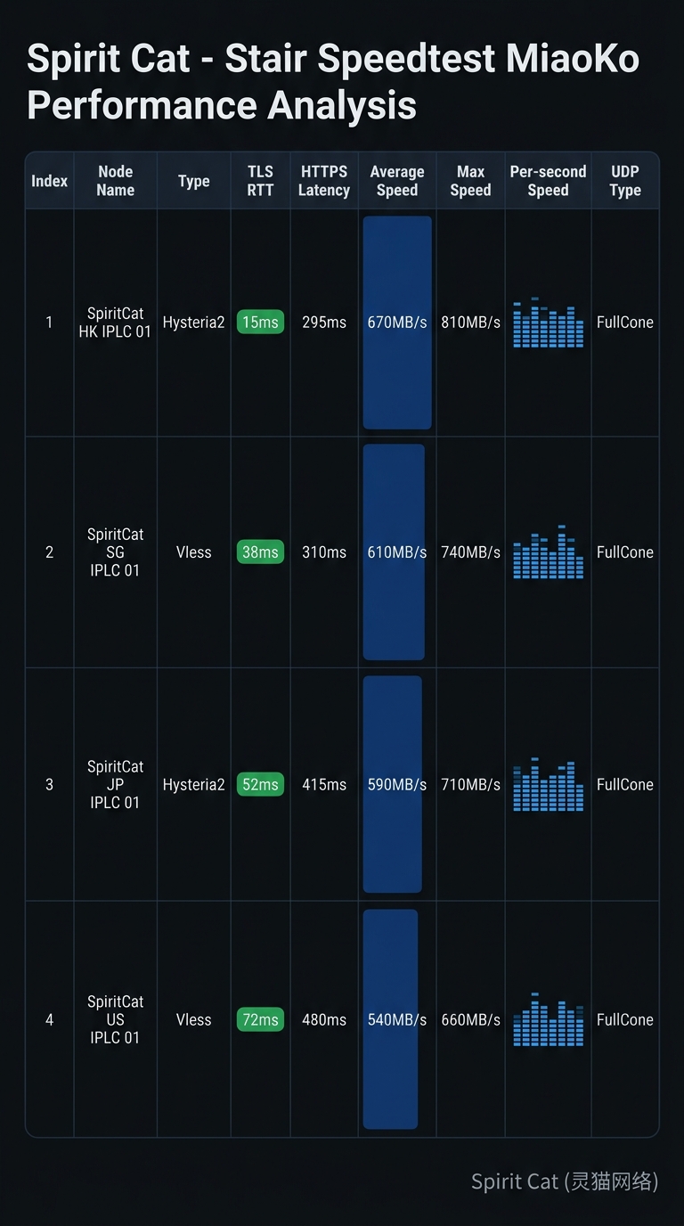 灵猫网络 2026 晚高峰 Speedtest 真实测速截图